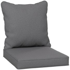 1-Piece Back and Seat Cushion Pillow Replacement, Patio Chair Cushion Set for Indoor Outdoor, Charcoal Grey