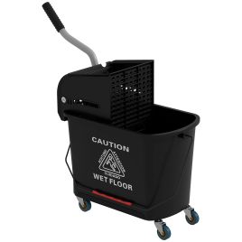 Scott 20L Mop Bucket with Wringer and Handle for Floor Cleaning - Black