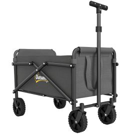 SUNVISTA 41L Festival Trolley on Wheels Small Garden Folding Cart 60kg - Grey