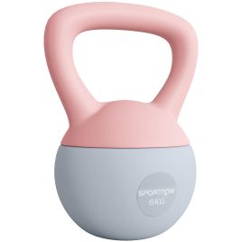 SPORTEDGE 6KG Soft Kettlebell with Non Slip Handle for Home Gym - Pink Grey