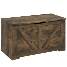 JUVRIA Wooden Home Storage Box - Rustic Brown