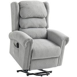 HERON Velvet Feel Electric Riser Recliner Chair - Grey