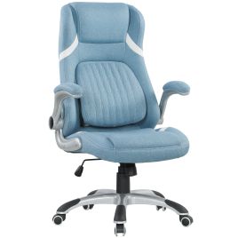 VONSETTA Linen Look Office Chair Adjustable Height Tension - Blue