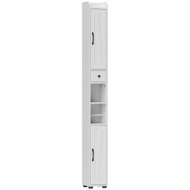 ENDMERE Tall Bathroom Cabinet with Barn Doors and Drawer - White