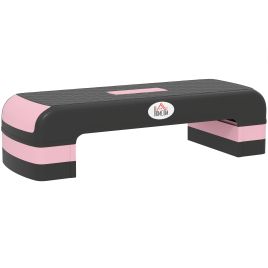 HERON Aerobic Step with 3-Level Adjustable Heights - Black/Pink