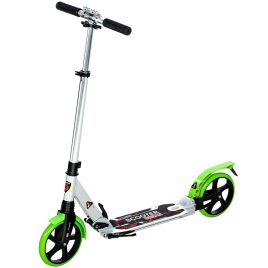 HERON Folding Kick Scooter Adjustable Ride 200mm Big Wheels Double Shock - Green