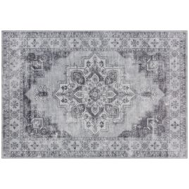 HERON Vintage Area Rug, Non-Slip Washable Flannel Carpet 170 x 120 cm - Grey