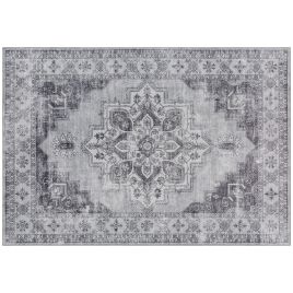 HERON Vintage Area Rug, Non-Slip Washable Flannel Carpet 290 x 200 cm - Grey