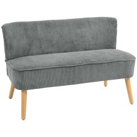 FERVAN Jumbo Cord 2 Seater Fullback Sofa - Grey