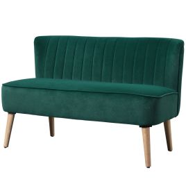 FERVAN Velvet 2 Seater Fullback Sofa - Green