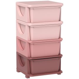 ALBERN Four Tier Kids Storage Boxes with 4 Drawers - Pink