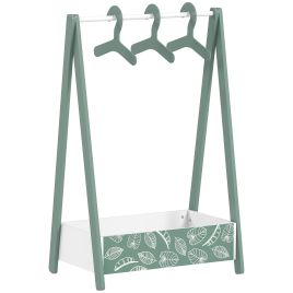 ARVIAN Baby Clothing Rack Wooden with Hangers and Storage Shelf - Green