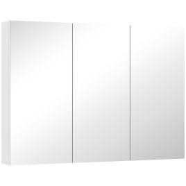 HALRIC 3 Mirror Bathroom Storage Cabinet Wooden - White