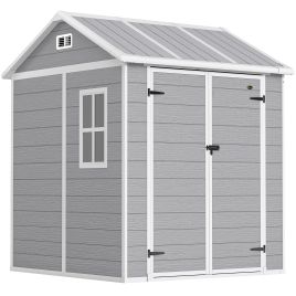 ORELAN Garden Shed Resin Outdoor Storage Shed with Floor and Window - Grey