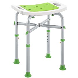 NORNHAM Shower Stool Aluminium Adjustable Frame - Green