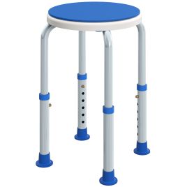 DALMIR Shower Chair Aluminium Swivel Adjustable - Blue