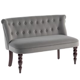GAVON Velvet 2 Seater Fullback Sofa - Charcoal Grey