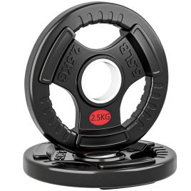 TMBER Olympic Weight Plates Steel Tri Grip 2.5kg Pair - Black