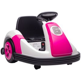 WICKNOR Kids Electric Bumper Car 360 Degree Rotation For 3-8 Years Old - Pink