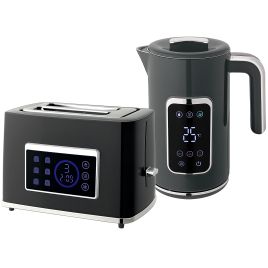 DENRIC Kettle and Toaster Set Touch Screen Modern Style - Grey
