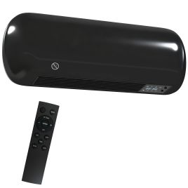 HENSMERE Electric Heater Ceramic Wall Mounted - Black