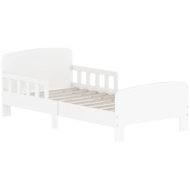 ARQUEN Wooden Toddler Bed with Safety Side Rails - White