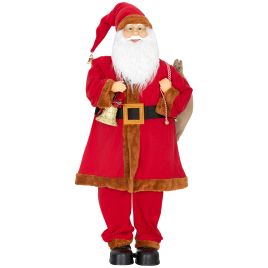 LUVIAN Singing and Dancing Christmas Santa Claus Steel with Bell and Sack - Red