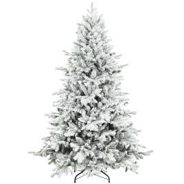 LURVEN 6ft Snow Flocked Artificial Christmas Tree Plastic - Green
