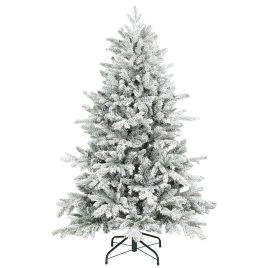 LURVEN 5ft Snow Flocked Artificial Christmas Tree Plastic - Green