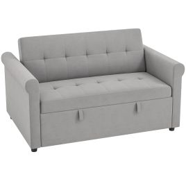 LAVEN Velvet 2 Seater Sofa Bed - Grey