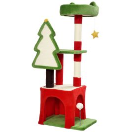 LORNTHOR Christmas Cat Tree with Scratching Post and Toys - Green