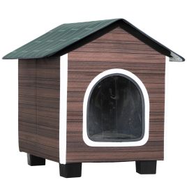 XAVEN Insulated Outdoor Cat House Plastic Waterproof with Cushion - Red-brown
