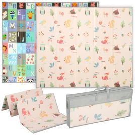 CERIX Baby Play Mat PE Foldable Reversible Foam Crawling Mat - Multi Colour