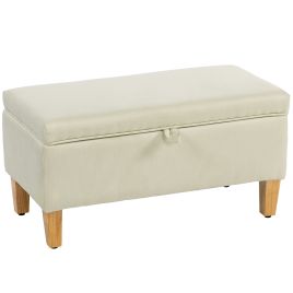 JOWEN Linen Ottoman Storage Bench Large - Beige