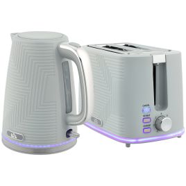 DENVAR Kettle and Toaster Set Modern Style - Grey