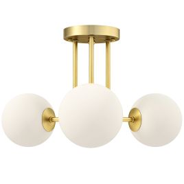 CALDRESSA Ceiling Fixture with Globe Shades, Modern 3 Light and G9 Sockets - Gold