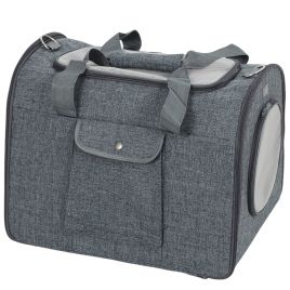 SYLFARRON Soft Portable Foldable Pet Carrier with Shoulder Strap - Dark Grey