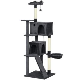 MORNYSS Large Cat Tree Tower with Sisal Scratching Posts 180cm - Dark Grey