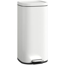 WEALDRIC 30L Rubbish Bin Compact Pedal with Soft-Close, Stay-Open Lid, Removable Bucket - Cream
