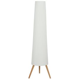 OVRANDEL Tripod Floor Lamp with Foot Switch and Fabric Shade - White