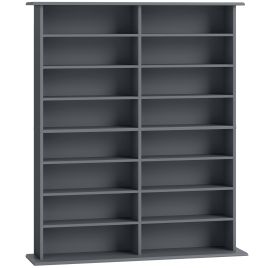VEXLEYON 16-Compartment DVD Shelf - Grey