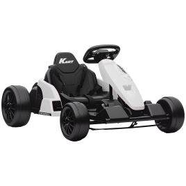 OTHRELYN 24V Kids Electric Drift Kart with Adjustable Seat - White