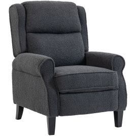 VENTHOR Fabric Recliner Armchair with Extended Foortrest - Dark Grey