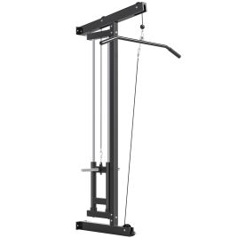 KALVYRN Wall Mounted Lat Pull Down Machine, Crossover Cable Machine with High & Low Pulleys - Black
