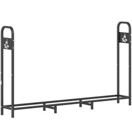 VARQUEON Firewood Log Rack with 300kg Capacity - Black