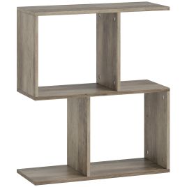 WYRLANTH 3-Tier Narrow Side Table with Storage Shelves and S-Shaped - Grey