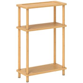 VARNLEY Bamboo Side Table 3 Tier Slim End Table - Natural
