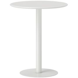 VEXHILL Round Dining Table with Steel Base - White