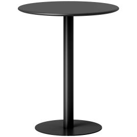 VEXHILL Round Dining Table with Steel Base - Black