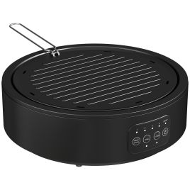 Electric Ceramic Hob with Grill Plate, 36cm - Black